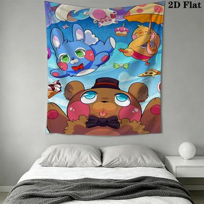 Cartoon Plush Bear Print Pattern Home Decor Tapestry, Wall Hanging, Decorative RV Wall Cloth.XGT0914491