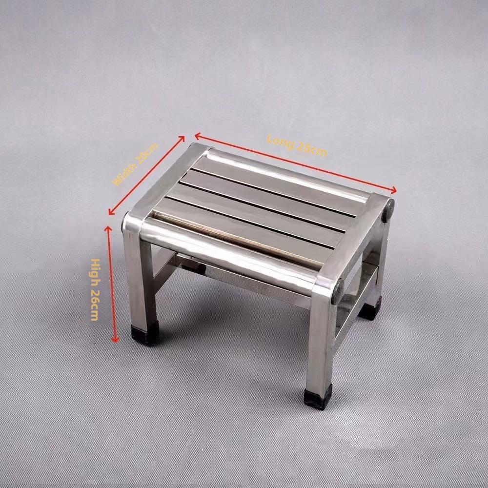 Stainless Steel Square Stool Thick Structure Anti-Slip Stool Portable Stainless Steel Stool Indoor