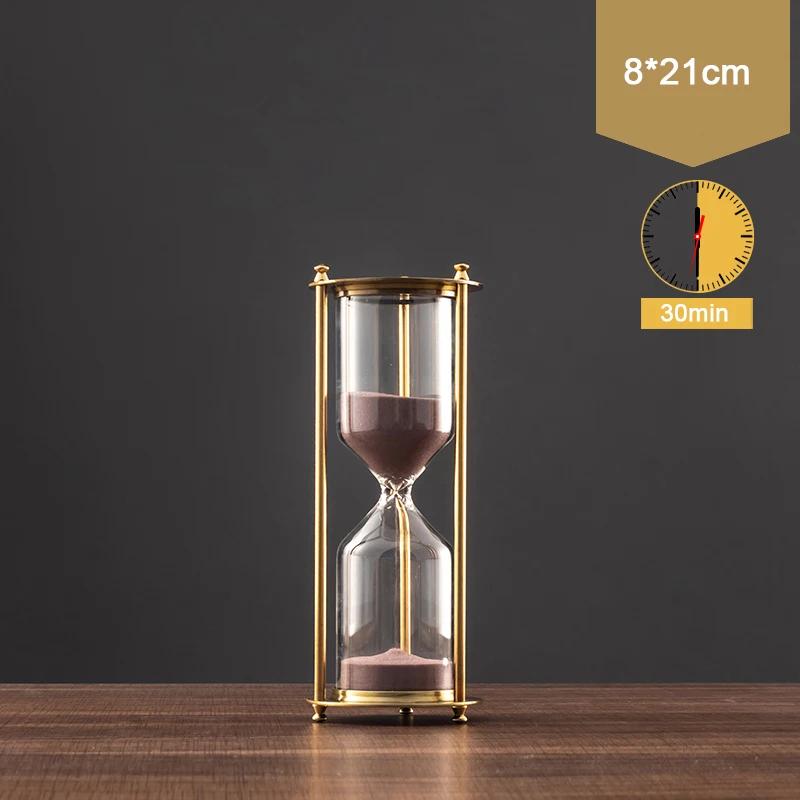 15/30/60min Creative Metal Hourglass Sand Timer European Retro Office Bookshelf Study Ornaments Decoration Sand Clock Timer
