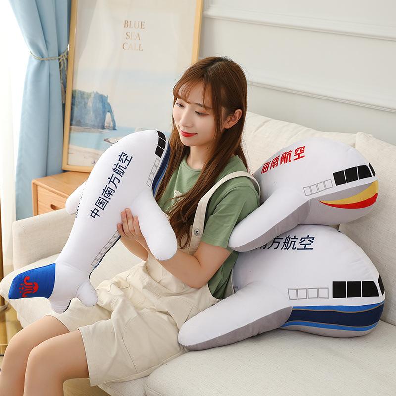 Simulation aviation aircraft throw pillow plush toy China Hainan Airlines aircraft doll sleeping doll