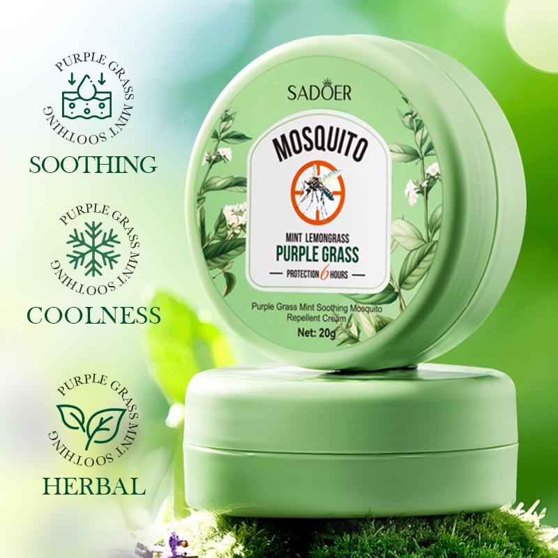 Purple Grass and Mint Soothing Mosquito Repellent Cream, a Summer Cooling Mosquito Repellent and Anti-itch Wonder.
