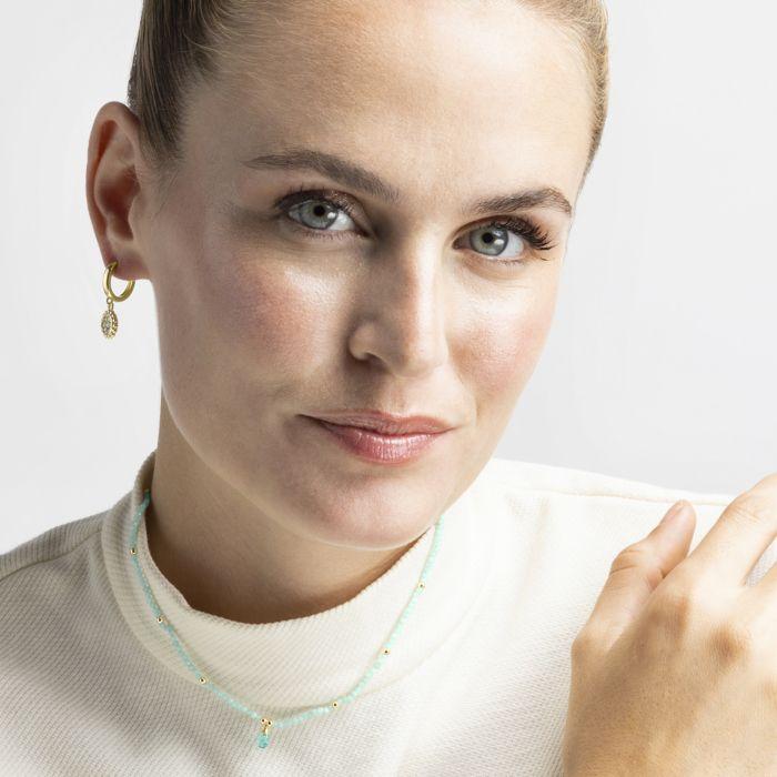 Collier - Athat - Alliage Plaqué Or Jaune 18 Carats - Taille Unique - Vert - Amazonite