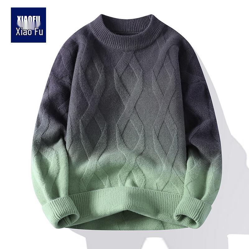 Men s Retro Gradient Knit Pullover Sweater 4XL