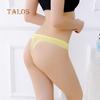 Sexy Solid Color Lace Heart Pattern Bowknot Women's Low Rise Brief Breathable Underwear Thong