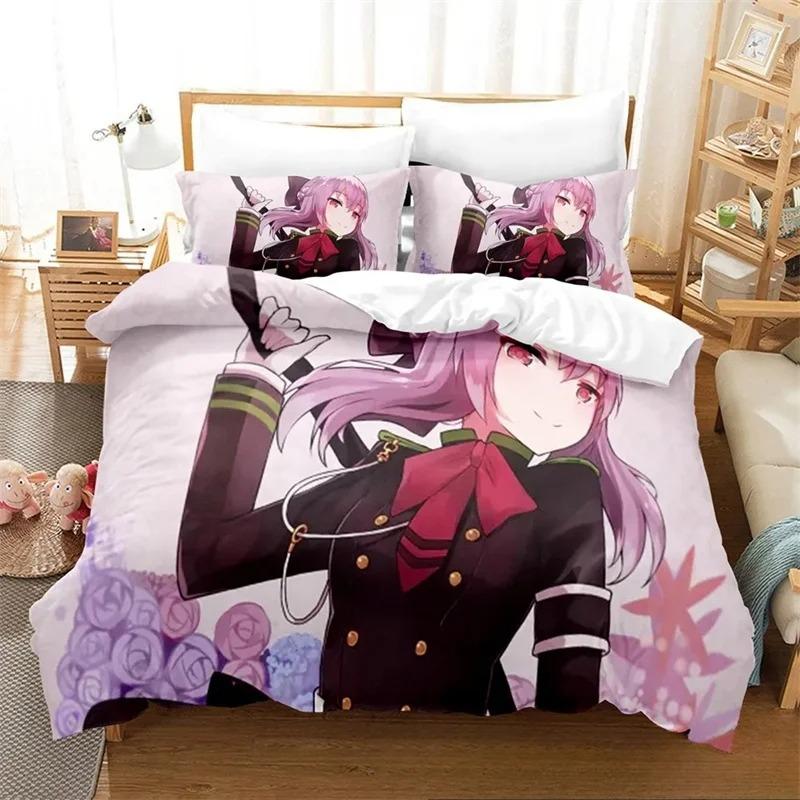 3D Print Anime Seraph Of The End Bedding Collection Boys Girls Twin Queen King Size Duvet Cover Pillowcase Bed Boys Adult