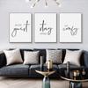 Be Our Guest Stay Awhile Get Comfy Letter Picture Minimalism Wall Art Canvas Print Poster for Hotel Living Bed Room Home Decor