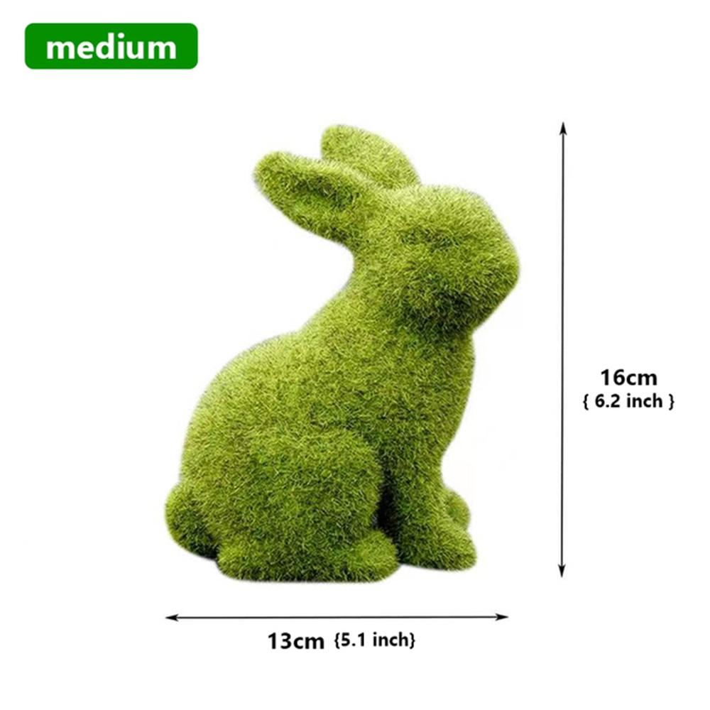 Easter Bunny Outdoor Decoration Artificial Plant Green Flocking Bunny Toys Handmade Grass Turf Home Office Garden Ornament 2025