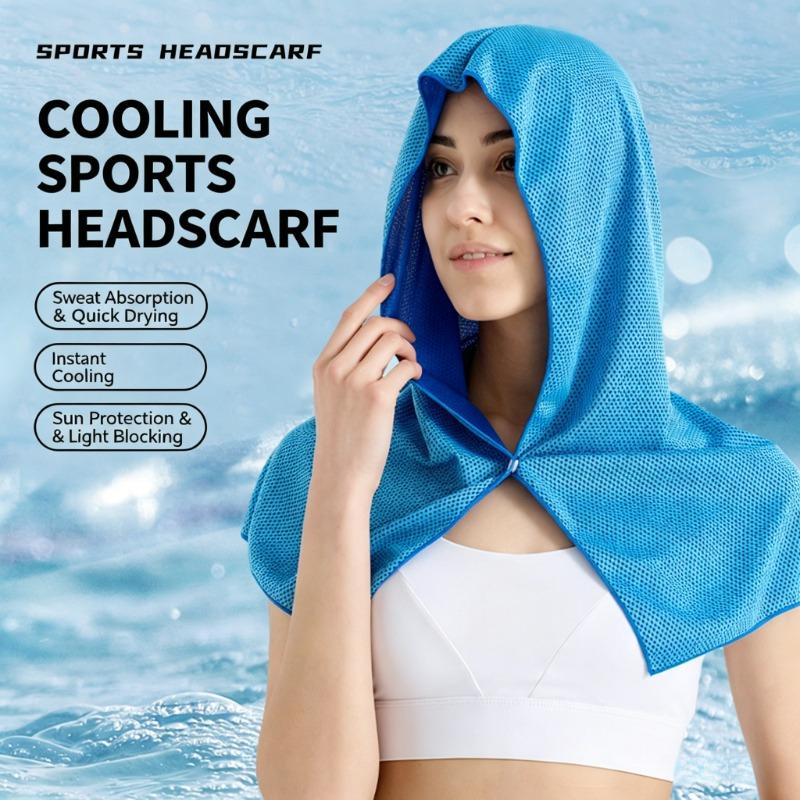 New UPF50+ Sun Protection U Shape Cooling Hooded Towel Quick Dry Breathable Ice Cold Neck Gaiter Headband For Outdoor Sports