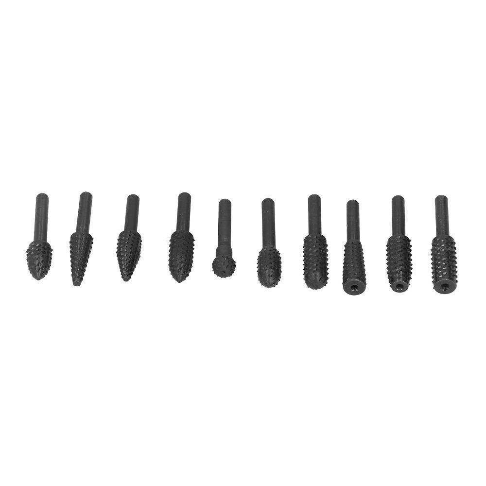 10PCS Black Rotary Burr Set Compact Engraving Tool Multifunctional Grinding Head