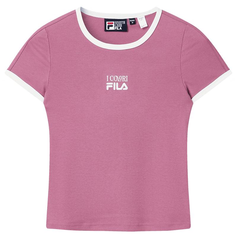 FILA Women's 2026 Summer Slim-fit Ribbed Short Sleeve T-Shirt
