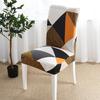 Stretchable Printed Dining Chair Covers Elastic Slipcovers Anti-Dirty Washable Removable Seat Protectors