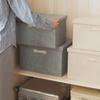 Drawer-Style Folding Storage Basket - Cotton & Linen Fabric