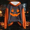 Women's Halloween Print Hoodie Sweatshirt Long Sleeve Pullover with Drawstring