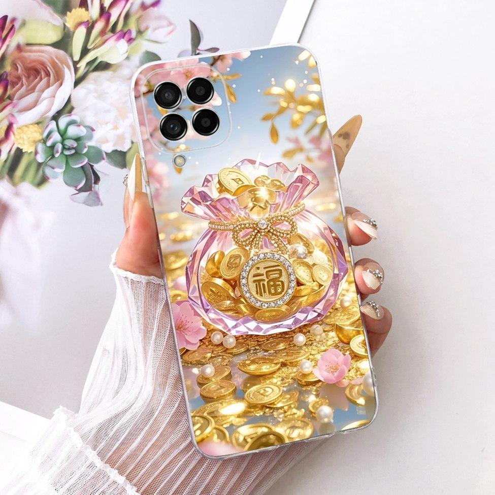 Clear For Samsung M53 5G Case Luxury Fashion Butterfly Funny Cute Painted Cover For Samsung Galaxy M53 5G SM-M536B Casing