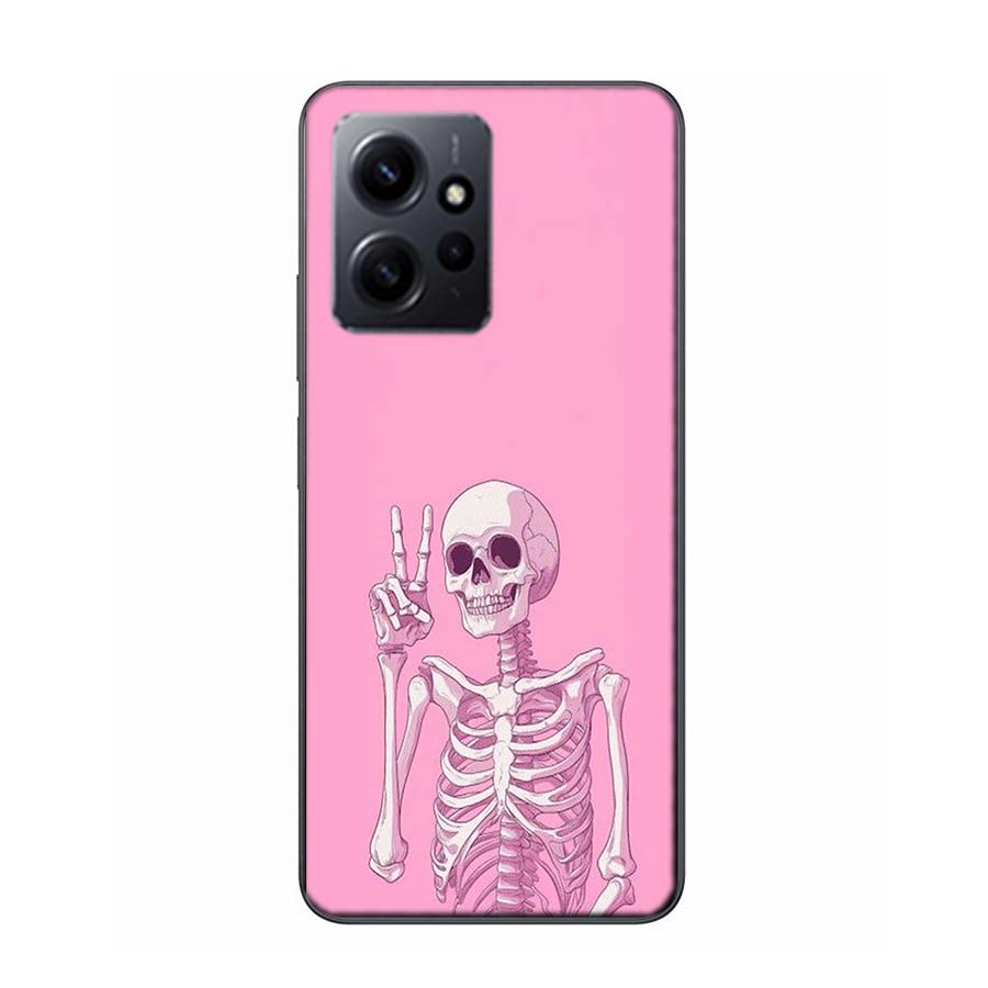 A Funny Skeleton Skull Phone Case For Redmi Note 14 15 Pro 5G 13 12 Pro Plus 11 11T 11E 11S 10 Pro 10S 9 9S Cover Cell Clear TPU