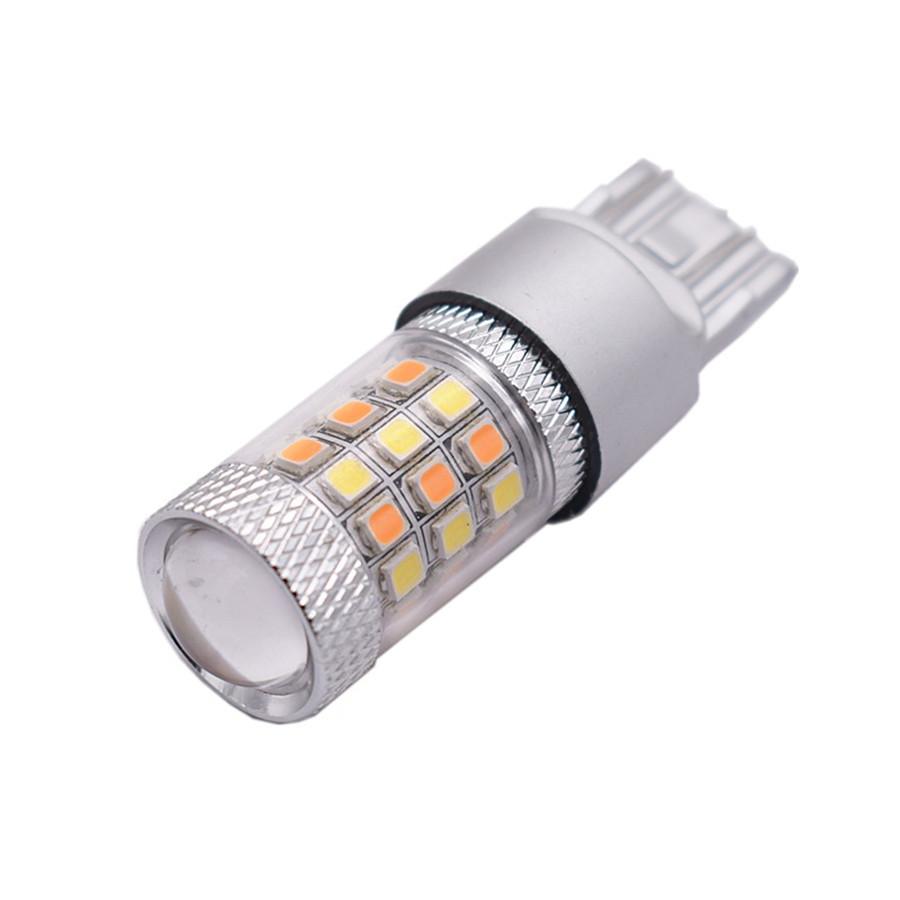 7443 42SMD 2835 LED-Glühbirnen Blinkerlicht Switchback Weiß/Bernsteinfarben Fehlerfreie Blinkerglühbirnen 2 Stück