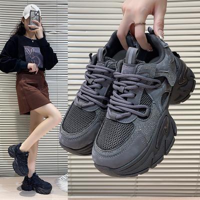 Fashion NEW Women Thick Bottom  Chunky Sneakers Female Platform Lace Up Breathable Spring Autumn Woman Vulcanize Shoes Zapatos Mujer