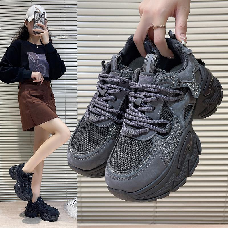 Fashion NEW Women Thick Bottom Chunky Sneakers Female Platform Lace Up Breathable Spring Autumn Woman Vulcanize Shoes Zapatos Mujer