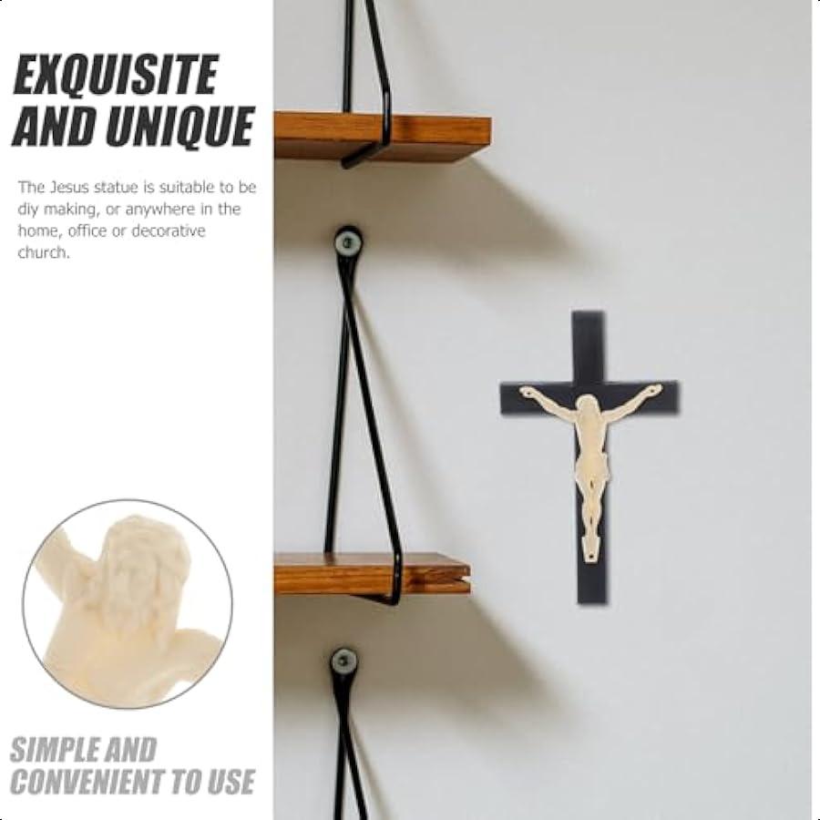 Yardwe Plastic Jesus Sculpture Wall Cross Decoration Jesus Statue Decoration Manual DIY Accessories