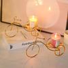 Romantic Tricycle Candle Holder Home Decorations Golden Candlestick Stand Candlelight Dinner Props Room Table Decoration