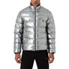Emporio Armani EA7 Letter Logo Print Zipper Long Sleeve Cotton Jacket Men Jackets Silver 6RPB02-PN3VZ-1988