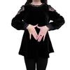 2025 Spring Korean Velvet Off-Shoulder Luxury Plus Size Top for Women