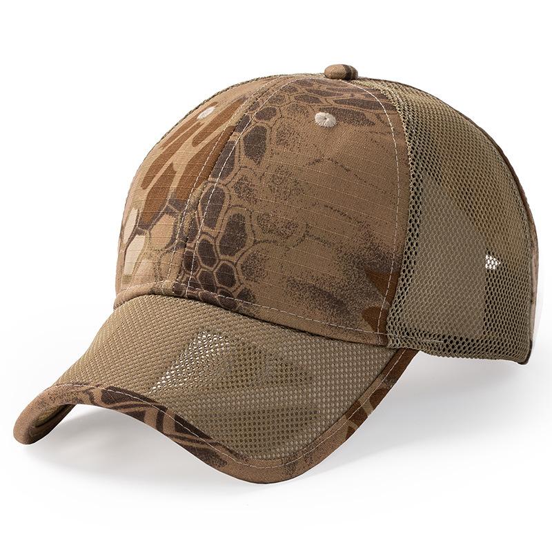 Large Size 59-64cm All Mesh Summer Cool Breathable Camouflage Tactical Baseball Hat Hiking Jungle Adventure Snapback Cap For Men