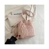 Silver Pleated Drawstring Shoulder Bucket Bags Women Designer Soft PU Leather Small Handbags Female Casual Purse Underarm Bag
