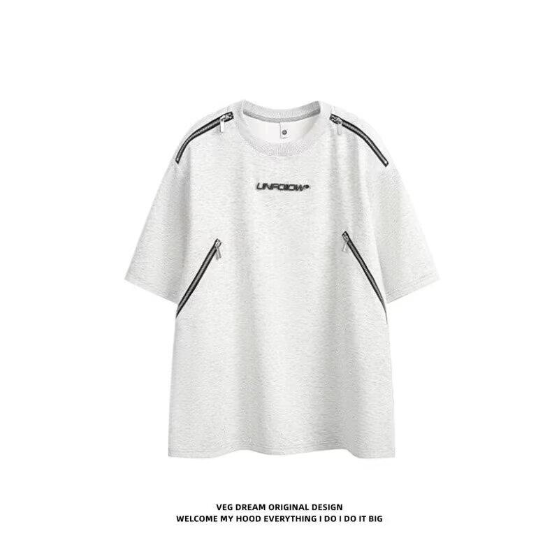 

Новый американский модный бренд футболка с коротким рукавом и принтом букв мужская летняя модная брендовая свободная повседневная футболка 3XL светло-серый