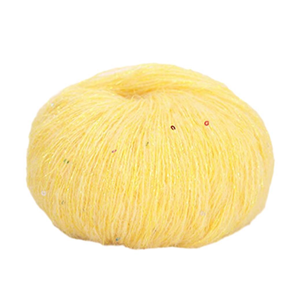 Sequined Crochet Yarn Knitting Mohair Yarn for DIY Hats Sweater Scarf Handcrafts Colorful Yarn for Crocheting Knitting