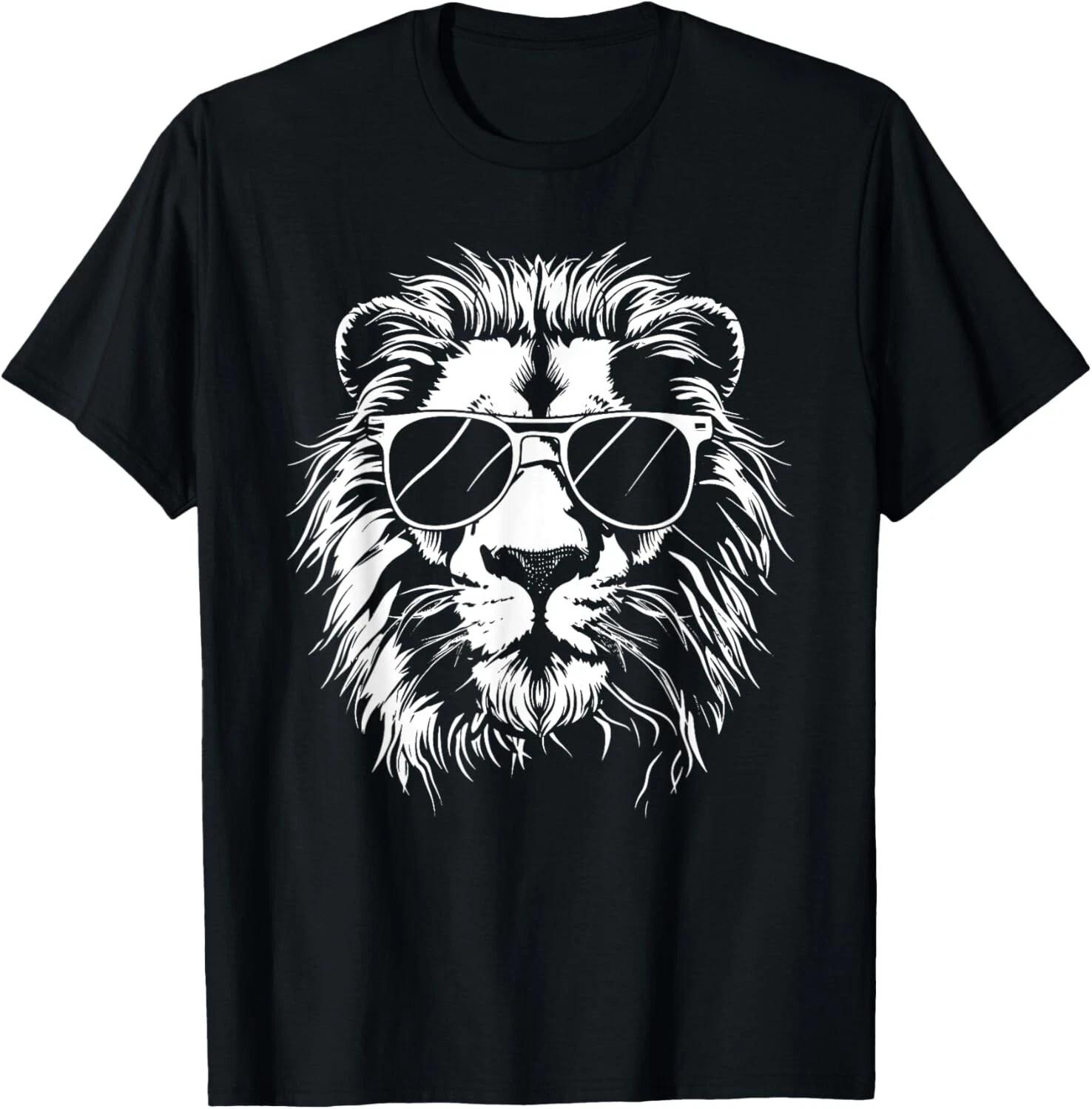 Lion Sunglasses Graphic T- Shirt M