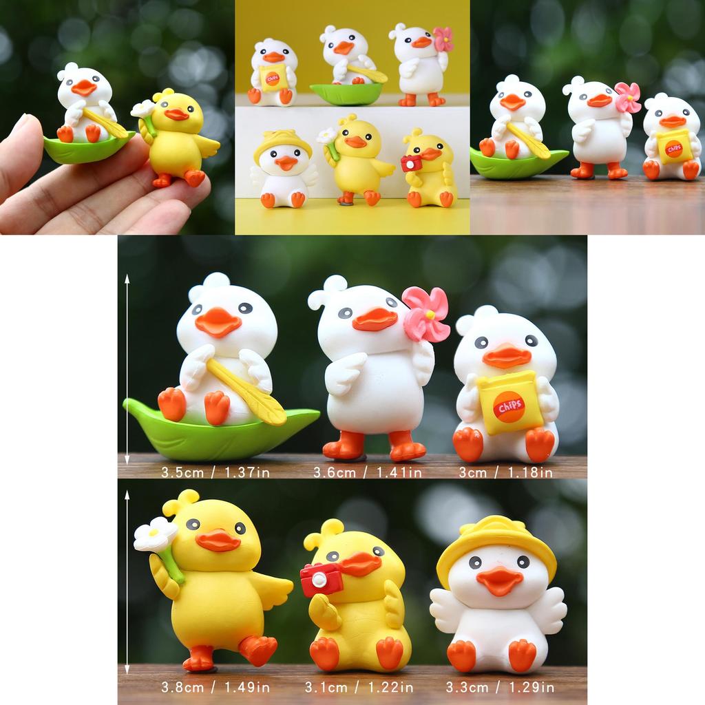 Cute Cartoon Yellow Duck Figurine For Car Decor And Photography Pvc Collectible Toy