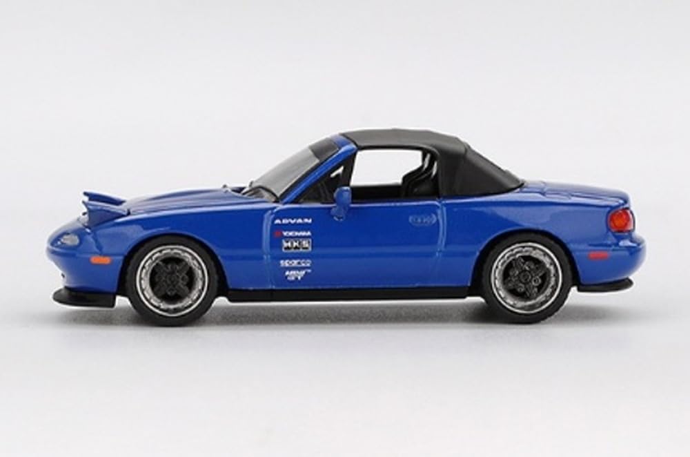 Sunrich MINI GT Scale Mazda Miata Tuning Dark Blue Finished Model 1/64 MX-5 (NA) Version, (Right-Hand Drive), MGT01069-R