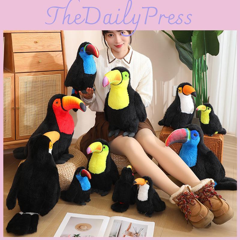 Toucan Plush Animal Toy With Short Hair And Lightweight Design For Kids Gift And