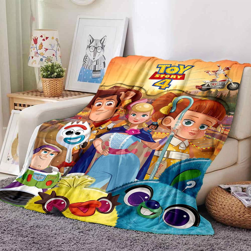 1pc Toy Story Adventure Flannel Blanket,Ultra Soft Warm Plush Throw for Home Bedroom Bed Sofa Cover Camping Picnic Gift Y71717