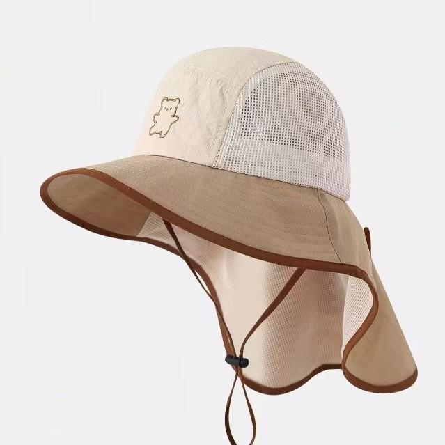 Kids' Wide Brim Sun Hat with Neck Protection and Breathable Mesh for Summer Outdoors
