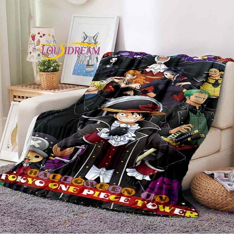 Anime One Piece Bedruckte Decke Flanelldecke Bettüberwurf Weiche Cartoon-Tier Bedruckte Tagesdecke Tagesdecke Sofadecke