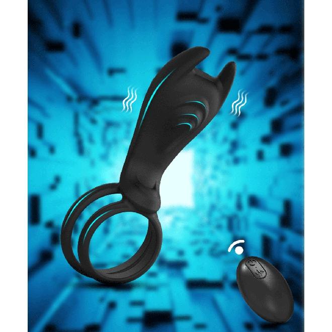 Vibrating Penis Ring with Remote Control for Men Couples Dual Cock Ring Delay Ejaculation Cockring Clit Stimulator Sex