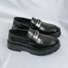 Fashion Brand Design Thick Soled Men Leather Loafers Shoes Men Fashion Slip-on Casual Men Korean Style Business Social Party Dress Shoes