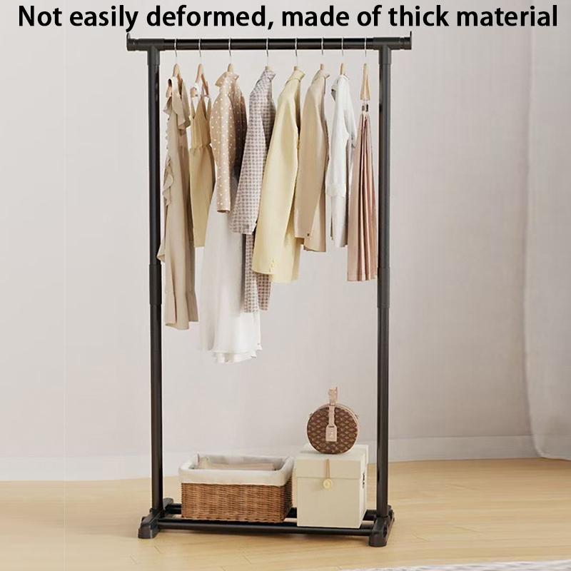 Bedroom Clothes Drying Rack Household Living Room Clothes Storage Rack Wear-Resistant Single Bar Clothes Rack