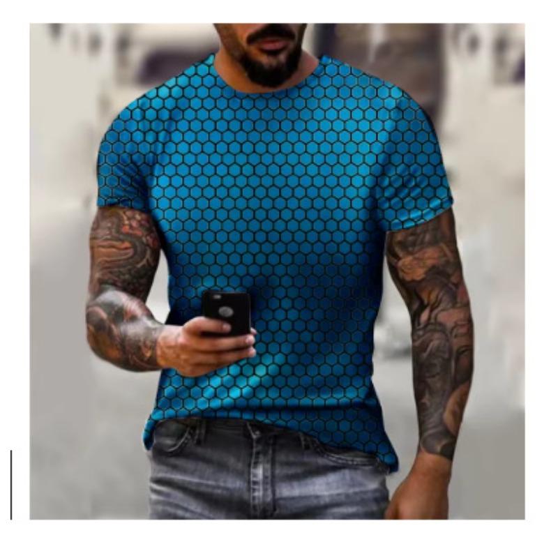 

Summer Man T-shirt Creative Fun 3D Printed Short Sleeved T-shirt Fashionable Comfortable Soft Breathable Large Loose T-shirt 130