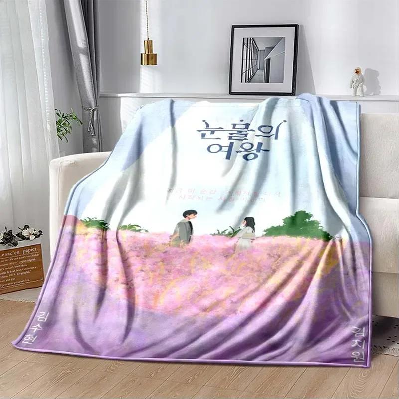 Queen of Tears TV HD Druck Flanelldecke Weicher Plüsch Sofadecke Wohnzimmer Schlafzimmer Warme Decke Moderne Heimdekoration Geschenk