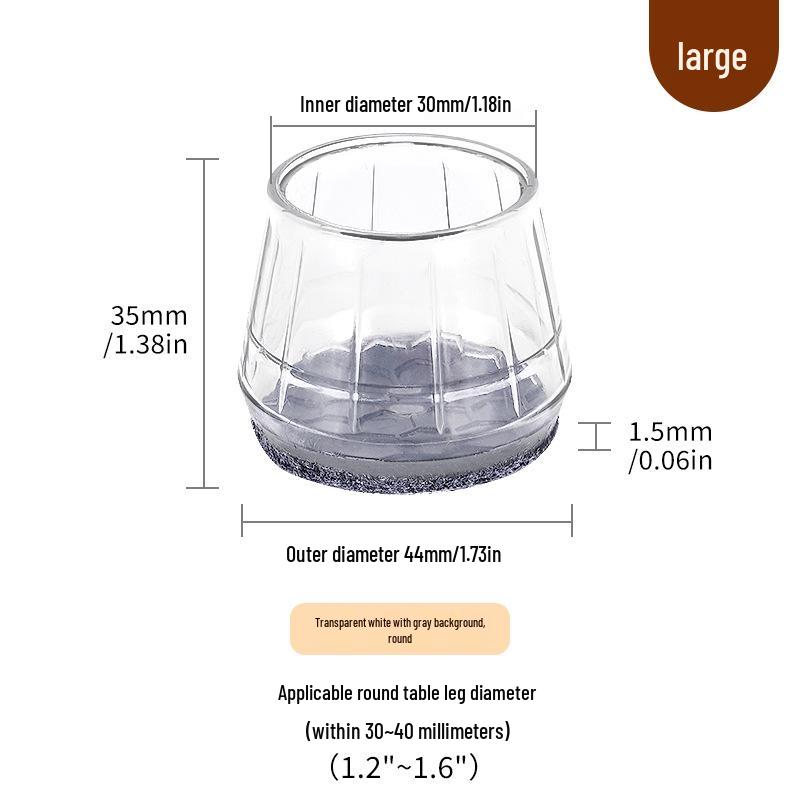 Silicone Chair Leg Covers with Felt Pads - Furniture Protection and Noise Reduction