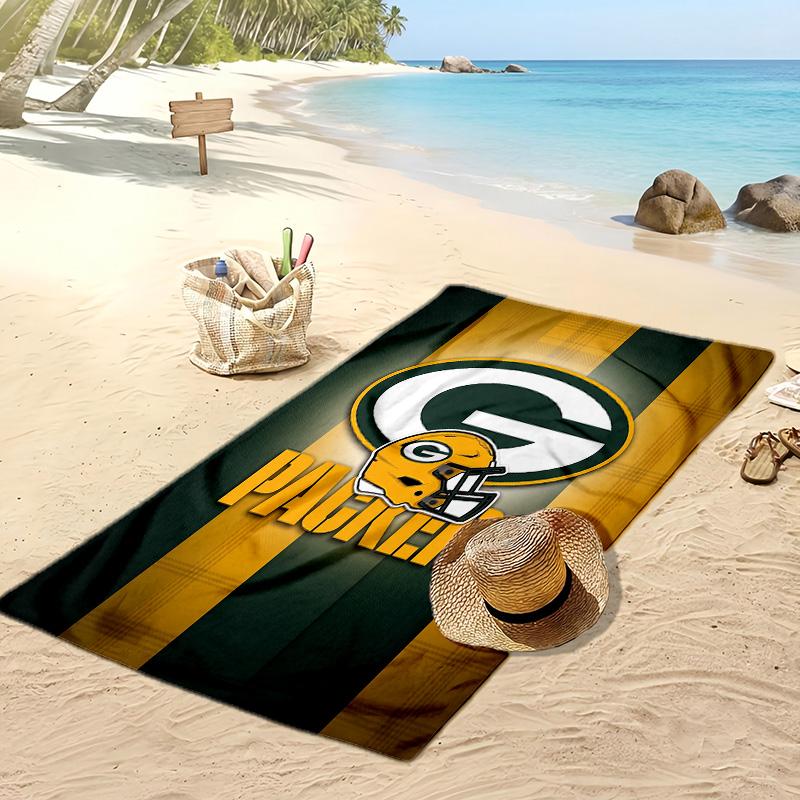Asciugamano da Spiaggia Stampa Green Bay Packers Morbido Portatile Asciugatura Rapida?Asciugamano Asciutto Per Piscina Vacanza Estiva Sport all'Aperto