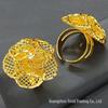 Bague Fleur en Cuivre Plaqué Or 24k du Vietnam - Ne se Décolore Pas, Taille Ajustable pour les Mariées