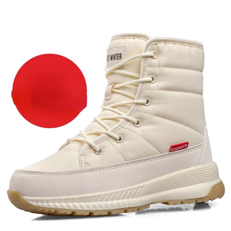 Fashion Winter Snow Boots for Women Thick Warm Ankle Boots High Top Protect Ankle Hiking Boots Women No Slip Lace Up Warm Women Botas