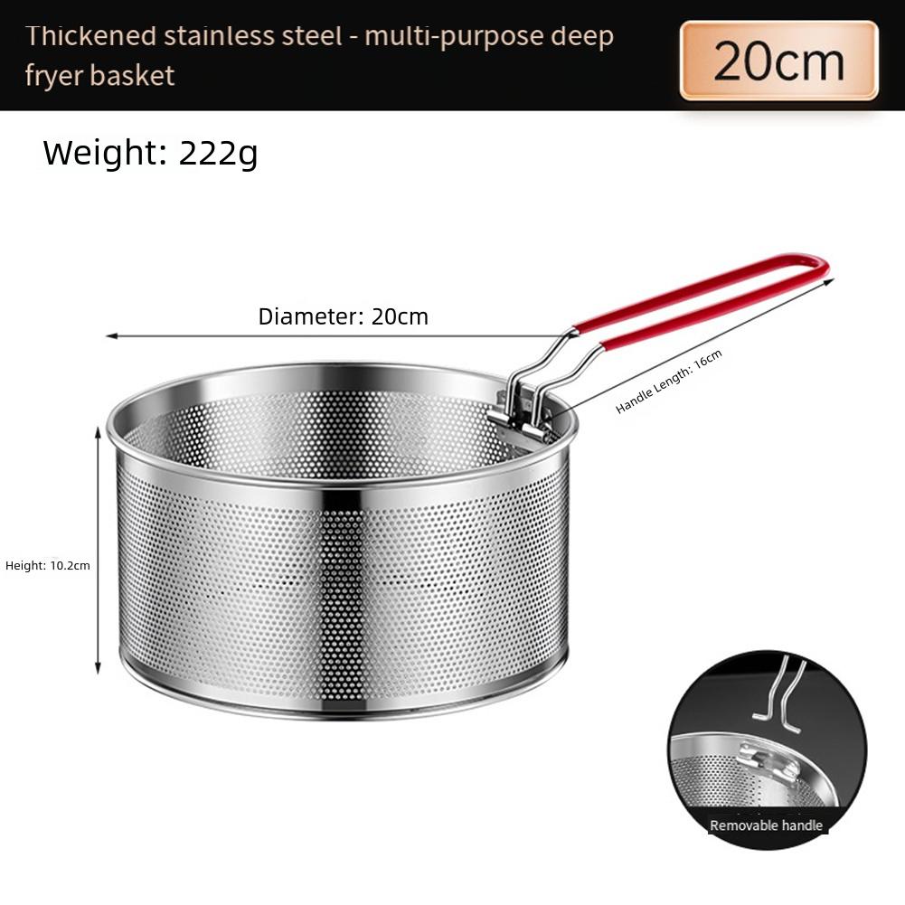 Efficient Cooking Utensil For Pasta Gadget Pasta Strainer Strainer Basket Removable Handle Stainless Steel Mesh