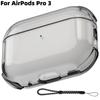 (Clear Black) for AirPods Pro 3 Earphone Clear Case with Lanyard Soft Transparent Protective Case For AirPods Pro 3rd Generation