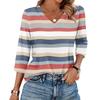 Women's V Neck 3/4 Sleeve Tops Casual T Shirts Basic Summer Tees Loose Fit Fall Pullover Tunic