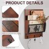 Porta Posta e Chiavi con Pannello Frontale in Rete Metallica e Design con Cornice in Legno Rustico Organizer per l'Ingresso